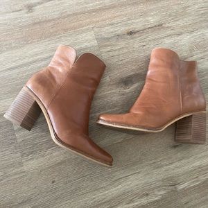 Lucky brown leather booties